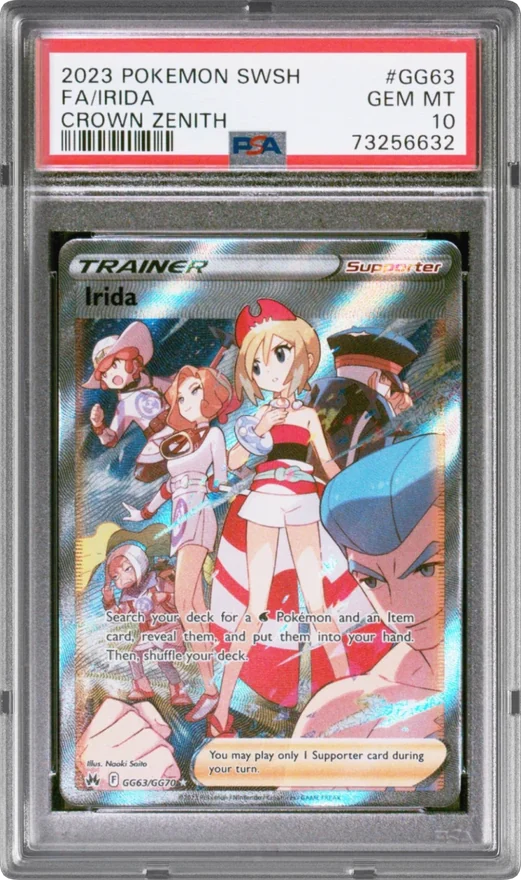 2023 Crown Zenith #GG63 Irida Full Art, graded PSA 10